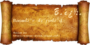 Basmár Árpád névjegykártya
